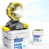 Portable Misting Fan with 25L Bucket, 30000mAh Rechargeable Battery Powered Floor Cooling Fan with 4 Strong Winds & 4 Spray Mister, Outdoor Oscillation Fans for Camping/Patios/Beach/Worksite (Yellow)