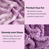 NEWCOSPLAY Super Soft Faux Fur Throw Blanket for Couch Light Purple Sherpa Fuzzy Plush Warm Blanket for Sofa Bed (Light Purple, Throw(40"x50"))