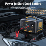 VTOMAN Jump 1800 Portable Power Station &12V Car Jump Starter, 1548Wh LiFePO4 Battery Solar Generator with Jumper Cable, 1800W 3xAC Outlets, 2xPD 100W for Camping Roadside Rescue