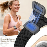 Magnetic Braided Infinity Loops Band Compatible with Apple Watch Bands Women 41mm 40mm 38mm 42mm, Stretchy Nylon Elastic Sport Replacement Strap Wristband for iWatch Series 11 10 9 8 7 6 5 4 SE 3 2 1