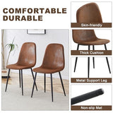Dining Table Set for 8, Modern 71'' Dark Wood Dining Table and Fabric Dining Chairs Set of 8