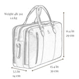 Time Resistance Leather Laptop Briefcase - Full Grain Leather Computer Bag for Men