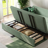 Homary Sleeper Sofa Bed 79", Velvet Convertible Sofa Bed Couch with Storage Drawers & Side Pockets
