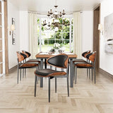 YaFiti Dining Chairs Set of 6, Mid Century Modern PU Leather Kitchen Chairs