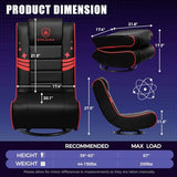GTPLAYER Floor Gaming Chair Foldable Swivel Floor Chairs for Kids Boys Comfy Video Game Seat with 360° Multipurpose for Gamers, Bedroom or Game Room (Red)