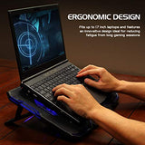 Cryogen Gaming Laptop Cooling Pad - Fits 17 in Computer- Adjustable Laptop Cooling Stand with 5 Quiet Cooler Fans
