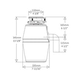 Lefton Garbage Disposal with Power Cord, 3/4 HP Continuous Feed Food Waste Disposer, LGD-714