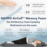 Hazli Matrix AirCell Memory Foam Camping Mattress Pad - Roll Up Mattress for Adults - Portable Cot Sleeping Pad for Camping -Floor Mat or Bed Roll for Car, SUV - Single 75"x30"x3" - Dark Grey