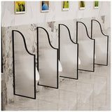 Urinal Divider Privacy Screen,Durable Black Tempered Glass Urinal Dividers