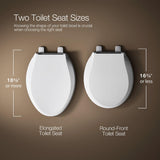 KOHLER 25876-0 Hyten 3" Height, Elevated Soft Close Round Toilet Seat, Contoured Seat with Grip-Tight Bumpers, Quick-Attach Hardware, White