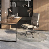 Vitrazza Glass Office Chair Mat 54" Round, Chiaro, for Carpet & Hard