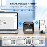 Makeid D50 Industrial Label Printer, Desktop Label Maker 2" Print Head