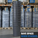 Gray 44 Gallon Trash Can Set (Trash Can, Quiet Dolly, and Reinforced Lid