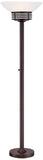 Possini Euro Design Light Blaster Modern Retro Torchiere Floor Lamp Standing 72.5" Tall Warm Bronze White Frosted Glass Bowl Shade Decor for Living Room Reading House Bedroom Home