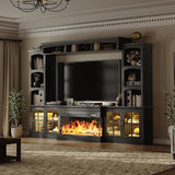 OneBlis 98" Wall Unit TV Stand with 36" Electric Fireplace