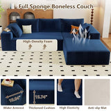 96" Modular Sectional Couch, Boneless L Shaped Cloud Sofa with Chaise Lounge