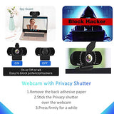 1080P Webcam with Microphone/Tripod/Privacy Cover/Wide Angle 110°, Plug & Play, USB Web Camera