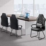 Leather Office Guest Chair No Wheels High Back Computer Reception Chairs