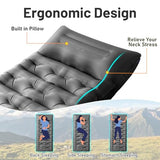 KASBAH Camping Sleeping Pad,Extra Wide 6 inch Thick Inflatable Sleeping Pads with Built-in Foot Pump and Pillow,Ultralight Camping Mat Gear for Outdoor Hiking,Camping