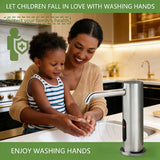 Touchless Automatic Soap Dispenser for Kitchen & Bathroom – Built-in Brushed Nickel Electric Liquid Soap Dispenser with 1000ml Large Capacity, Infrared Sensor, and Premium Brass Core (33.8oz)