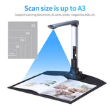 QERTYHJK Portable Book and Document Camera Scanner 2.0 High Speed with LED Light