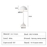COOBATG Mushroom Modern Semi-Circular Floor Lamp - White Acrylic Round Shade for Living Room & Bedroom