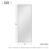 Wall Mirror Full Length Full Body Mirror Bedroom Dressing Mirror (Black, 43" x 16") KIAYACI