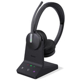 Wireless Headset, DECT & Bluetooth Dual-Mode 606 ft Range Headset for Teams Zoom, Skype with 3X Mic, 32 Talk Time, Office Work Headset Yealink