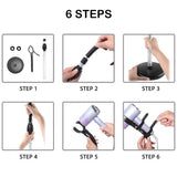 Amersis Hair Dryer Stand Holder 360 Degree Rotation Lazy Adjustable Height Hands-Free Compatible with Compact Styling Tools Blow Dryer Holder for Countertop