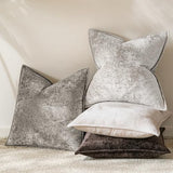 a moment Throw Pillow Covers 22X22 Inch 4 Packs,Soft Velvet Decorative Pillow Cases with 3D Ice Flower,Texture Modern Accent Cushion Covers for Sofa Couch Home Decor Urban Stone