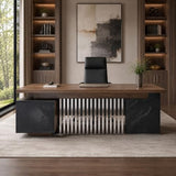 70.86 Inch Large Executive Desk with Drawers Cabinet, L Shaped Office Desk