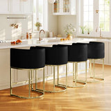 Counter Height Bar Stools Set of 4, Modern PU Leather Kitchen Island Stools