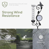 Voumsil Rain Gauge Outdoor with Thermometer, Butterfly Metal Garden Stake