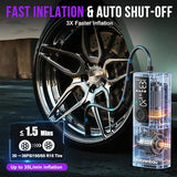 Tire Inflator Portable Air Compressor - Portable Cordless Mini Air Pump with Digital Pressure Gauge, 150PSI 3X Fast Inflation