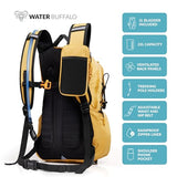Sherpa Hiking Hydration Backpack – 22L Hiking Backpack with Water Bladder, Phone Compartment, Waterproof Zippers & Trekking Pole Holders