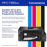 Brother INKvestment Tank 980 Wireless and Ethernet Color Inkjet All-in-One Printer with Multipurpose Tray