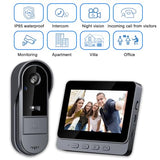 Doorbell Camera Wireless No Subscription 1080P, Waterproof Door Bell Camera with Monitor Screen Free Storage