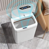 BXFIRS ABS Material Sensor Smart Household Automatic Trash Can with Lid for Bathroom Kitchen Garbage bin(Gray)
