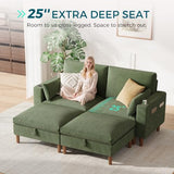 LINSY HOME 76" Modular Sectional Sofa with Storage