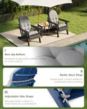 GREENVINES Adirondack-Chair-Cushions-Set-of-2 | Polyester | Waterproof | Outdoor High Back Rocking Chairs Cushion | Seat with Ties | Non-Slip | Thickened Pad for Patio | 44.5" x 18.9" x 4.5" | Gray
