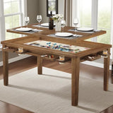 63"x39" Board Game Table with Removable Top Solid Wood Dining/Gaming Table