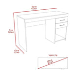 Two Drawer Computer Desk Light Gray, Modern Home Office Study Table with Storage