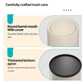 YOJIA 3.17 Gallon/12L Metal Trash Can with Swing Lid, White