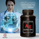 Alpha GPC Supplement & BioPerine for Hyper Absorption - 120 Count, Alpha-GPC 600mg per Serving - Nootropics for Memory, Focus, Energy, & Drive - Choline Supplements to Boost Acetylcholine, Made in USA