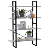 Modern 4-Tier Wooden Bookshelf 100x30x140 cm - Stylish Room Divider & Storage Shelf for Living Room & Office - Concrete Grey Finish, Versatile Home Organizer