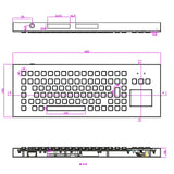 2.4 GHz Wireless Industrial Stainless Steel Waterproof Metal Keyboard with Integrated Touchpad