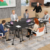 IEDZBEQ Conference Room Table,Conference Table with Wheels,Foldable Meeting Tables for 2-16 Persons