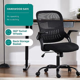 Sweetcrispy Home Office Managerial Executive Chair, Ergonomic Mesh Adjustable Swivel Mid-Back Chair