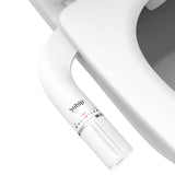 Yohip Ultra-Slim Bidet Attachment for Toilet - Dual Nozzle (Feminine & Posterior Wash) | Lead-Free Stainless Steel Valve | Non-Electric Adjustable Water Pressure | 2.48" Slim Fit Standard Toilets