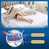 Full Waterproof Zippered Mattress Encasement, Breathable, Noiseless, Machine-Washable Zipped Mattress Cover, Fitting 7" - 13" Deep Mattress